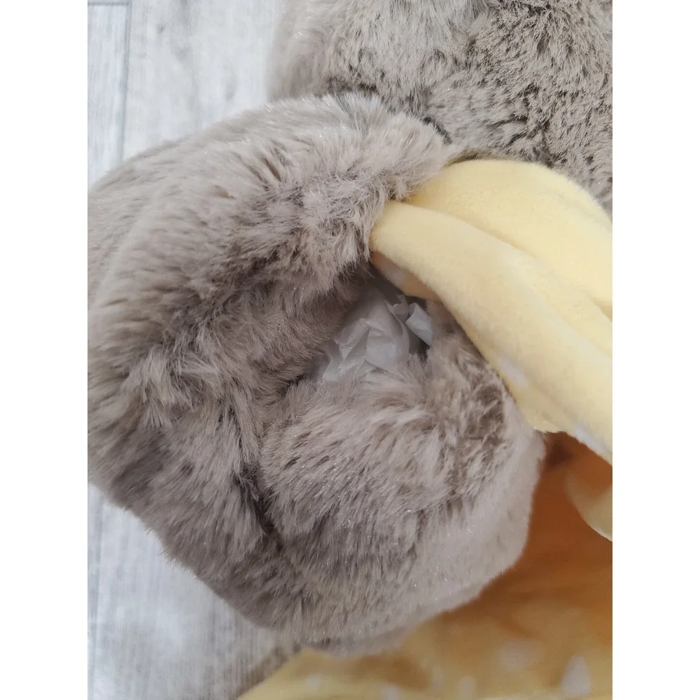 Baby Gund Tuck Away Lovey Reese SLOTH Lil Luvs Gray Yellow Loop to Attach NEW